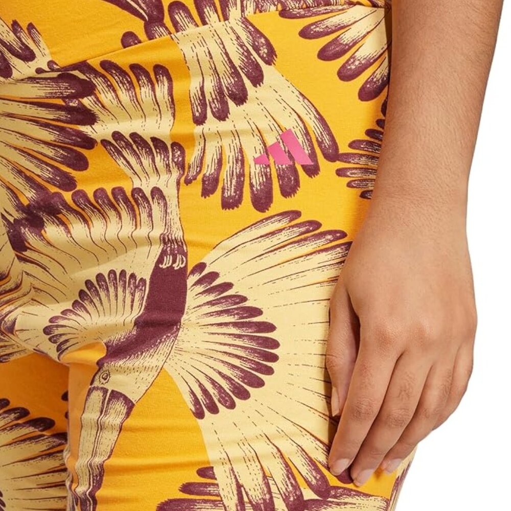 FARM Rio x Adidas Women's Yellow Banana Patterned Bike Shorts NEW - Picture 3 of 3